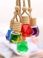 1pc Car Air Freshener Diffuser Aromatherapy Essential Oil Bottle Hanging Essential Oil Pendant Home Bathroom Car Fragrance Decor