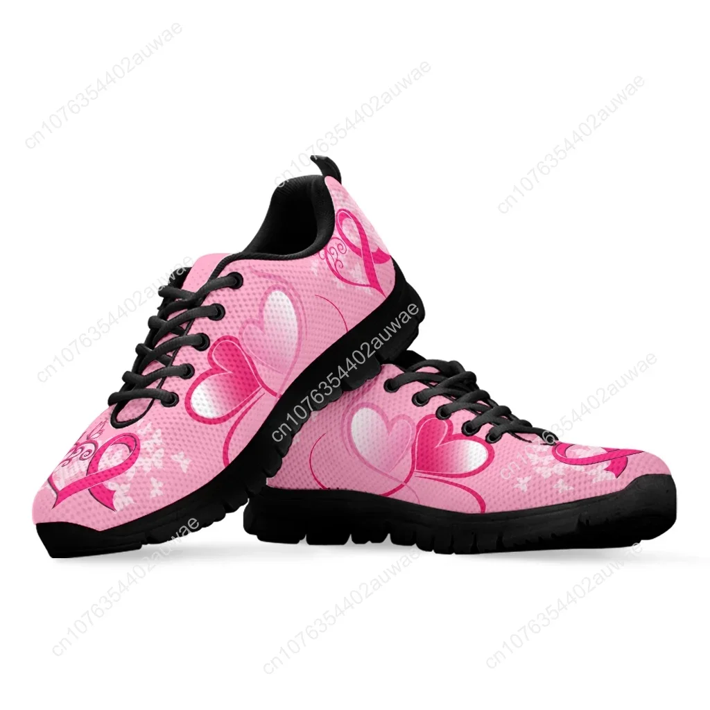 Women's Tennis Shoes Breast Cancer Awareness Pink Ribbon Design Dirty Resistant Running Sneakers Zapatos Hombre Gift
