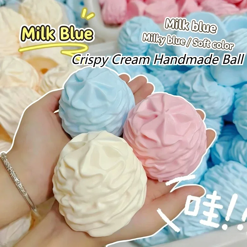 Knuspriger Creme-Handgemachter Ball, Knisternder Stressball, Formbarer Quetschball, ASMR Sensorisches Anti-Stress Fidget-Spielzeug – Detail 2