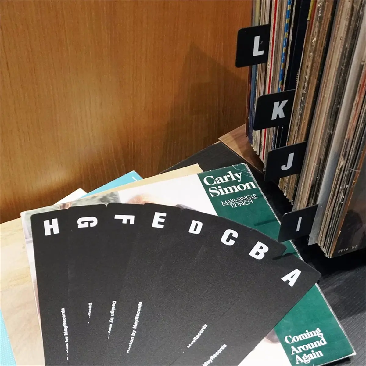 26pcs Vinyl Record Dividers A-Z Alphabet LP Organizer Dividers Black Alphabet Tabs LP Record Hoder Index Tag Cards