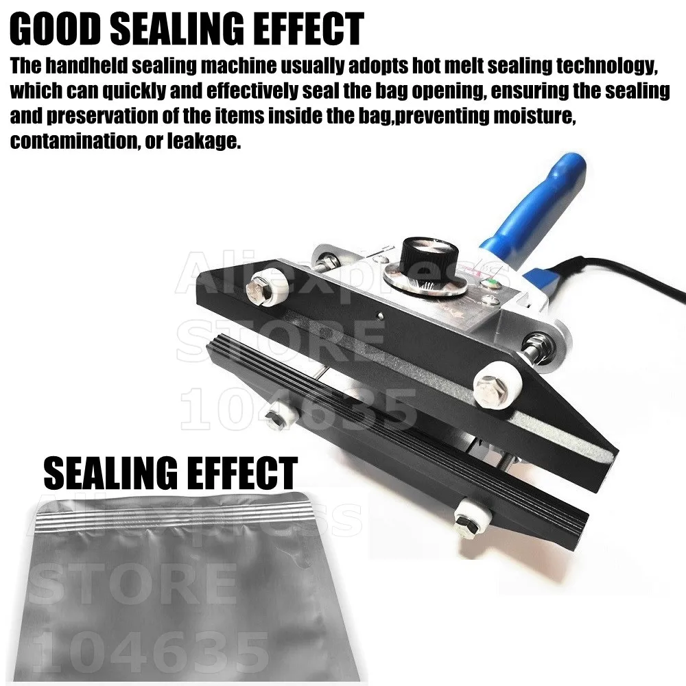 

Handheld Crimping Heat Sealing Machine Bag Sealer Tool Aluminum Foil Kraft Paper 8 inches (about 20 cm) Sealing Length FKR-200