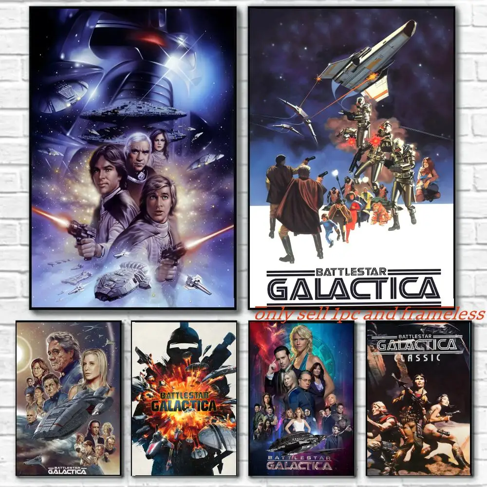 Military Fiction Movie B-Battlestar Galactica Poster Home Living Bed Room Bar Hallway Sticky Wall Art Printing Aesthetic Decor