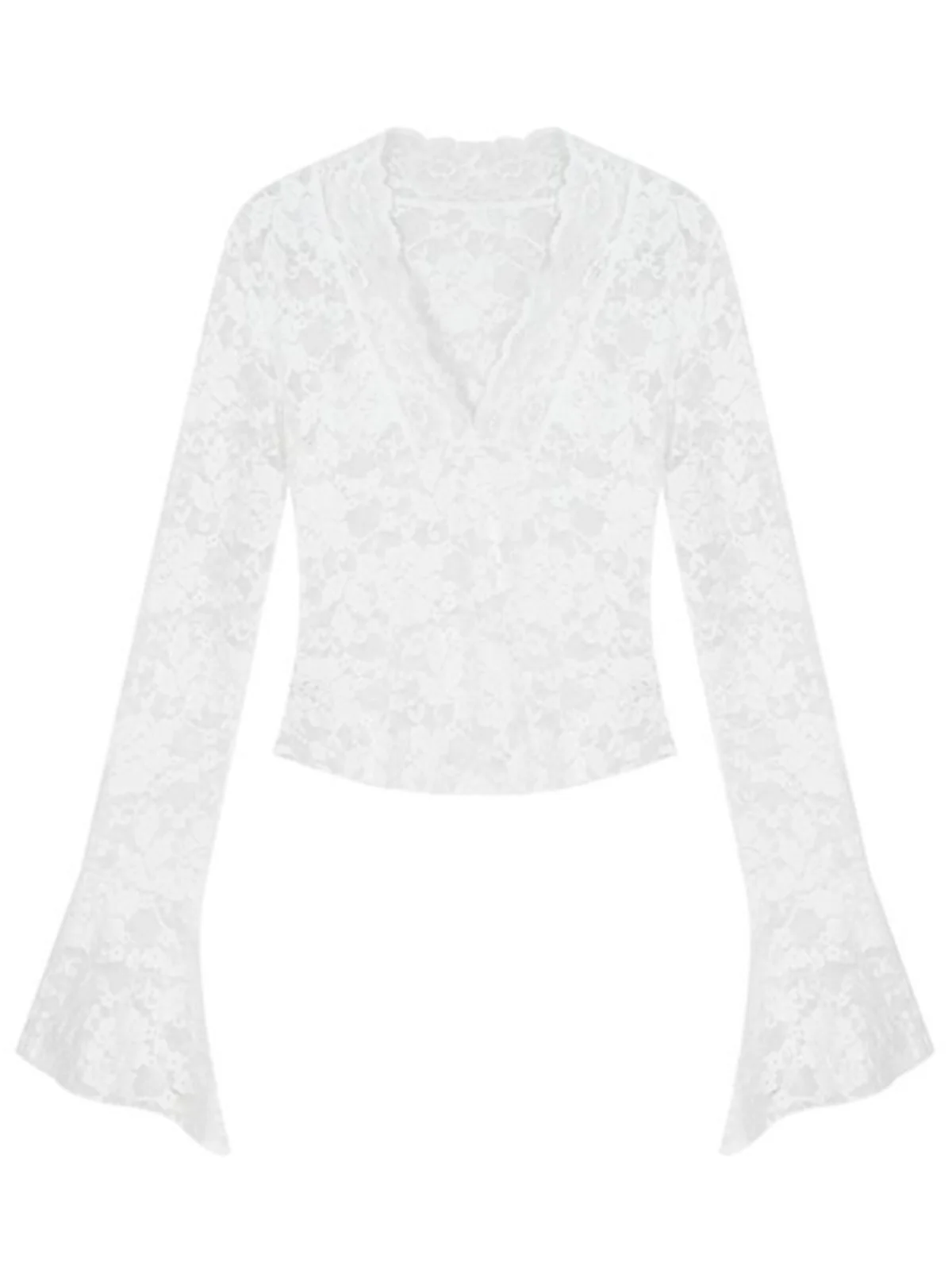 

Sexy V-Ne Long Sve Lace Base irt Women's Spring New Slimming Pure Desire Sle Top Korean Version Commute Sle