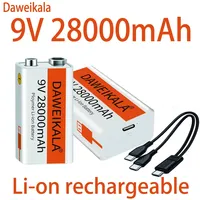 2025 9V 28000mAh li-ion Rechargeable battery Micro USB Batteries9 v lithium for Multimeter Microphone Toy Remote Control KTV use