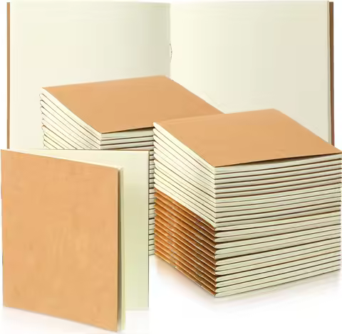 50 Pack Mini Kraft Notebooks, 4x4 Inch Dot Grid Journals for Party Favors &amp; Memo Writing, Blank Pages in Brown