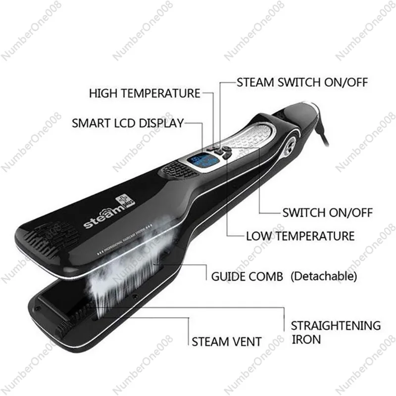 Steam hair straightener iron