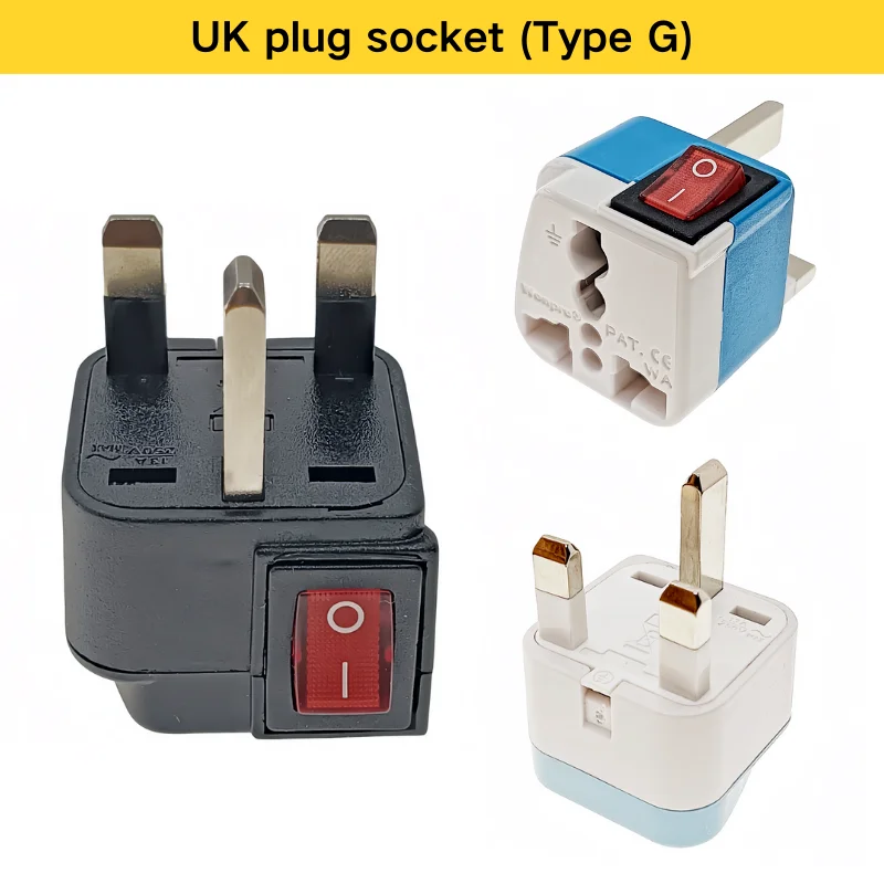 Pan European UK EU Schuko Travel Plug Adapter With Main On/Off Switch Wonpro Brand