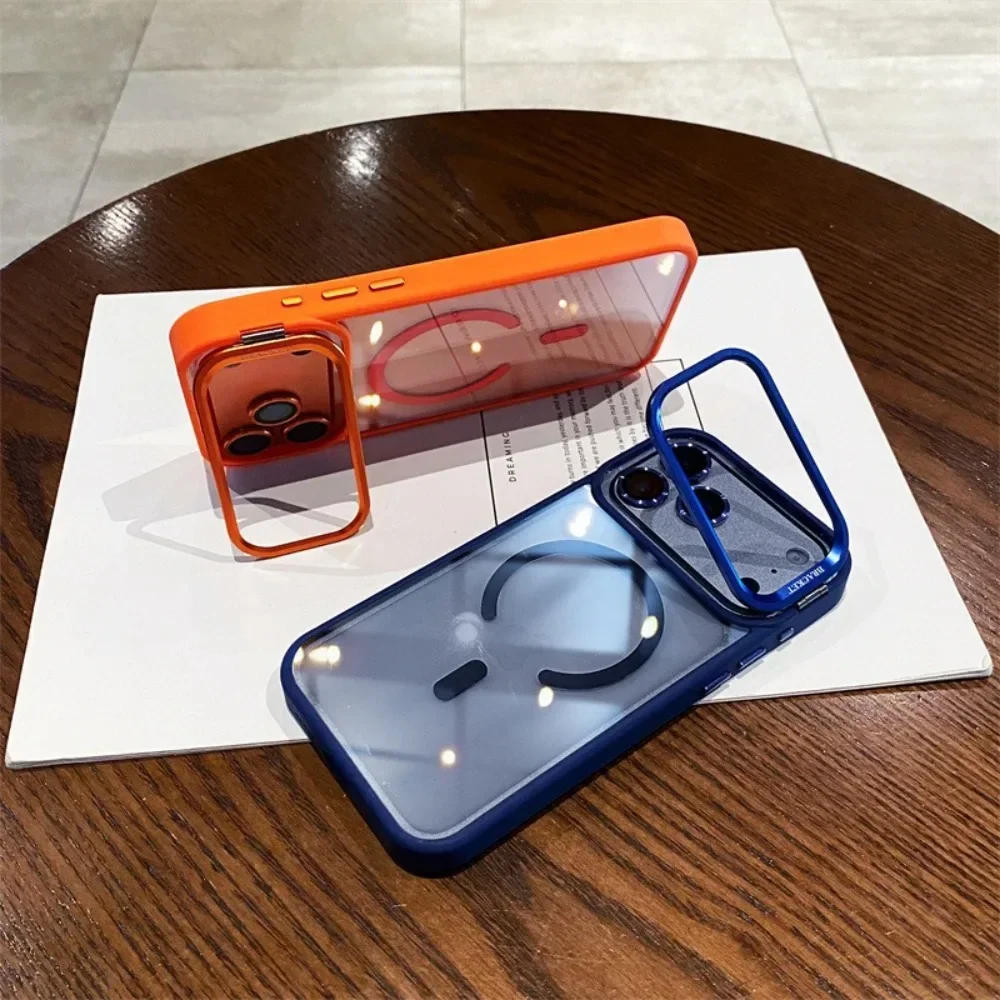 Luxuriöse Halterung Magnetische Hülle für iPhone 18 Pro 17 16 15 14 13 12 11 18 Pro Max mit Magsafe Glaslinsen-Schutz Rückseitenabdeckung – Detail 4