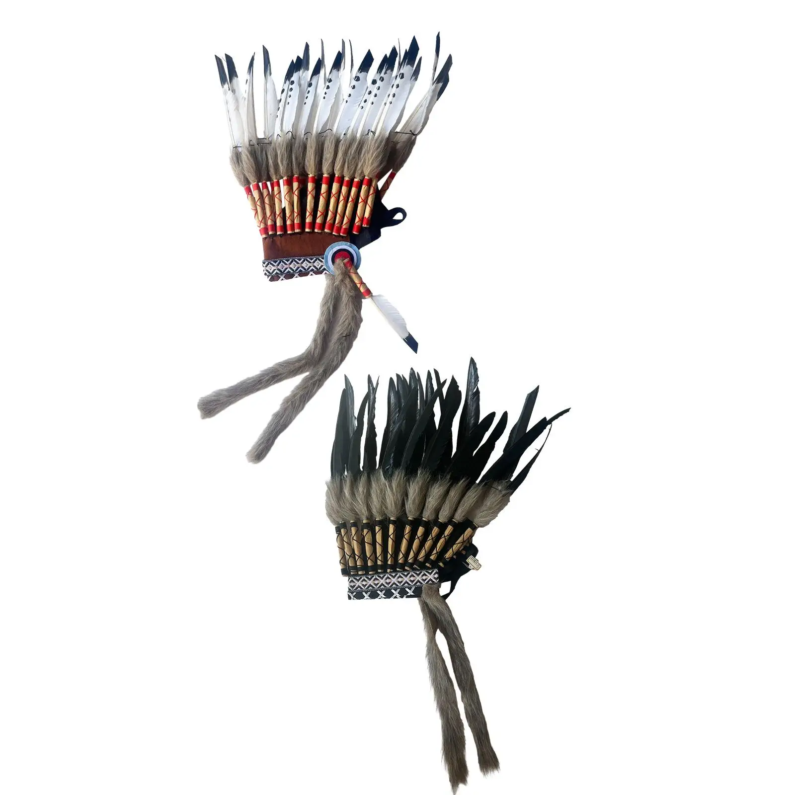 Chief Indian Hat Feather Headdress Accessory Decorative Men Women Headwear Headband for Dance Show Fancy Dress Party Stage Party