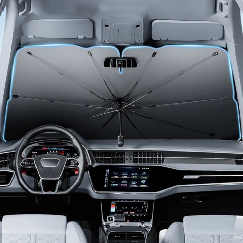 

RazorRide Car Windshield Sun Shade Umbrella Foldable Sunshade Front Window Cover for UV Block Heat Protection Protector Parasol