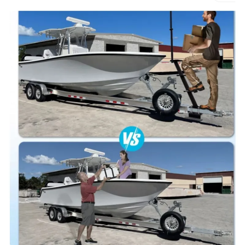 Marine Trailer Step with Handle Non Slip Surface for Most Deep V Trailers