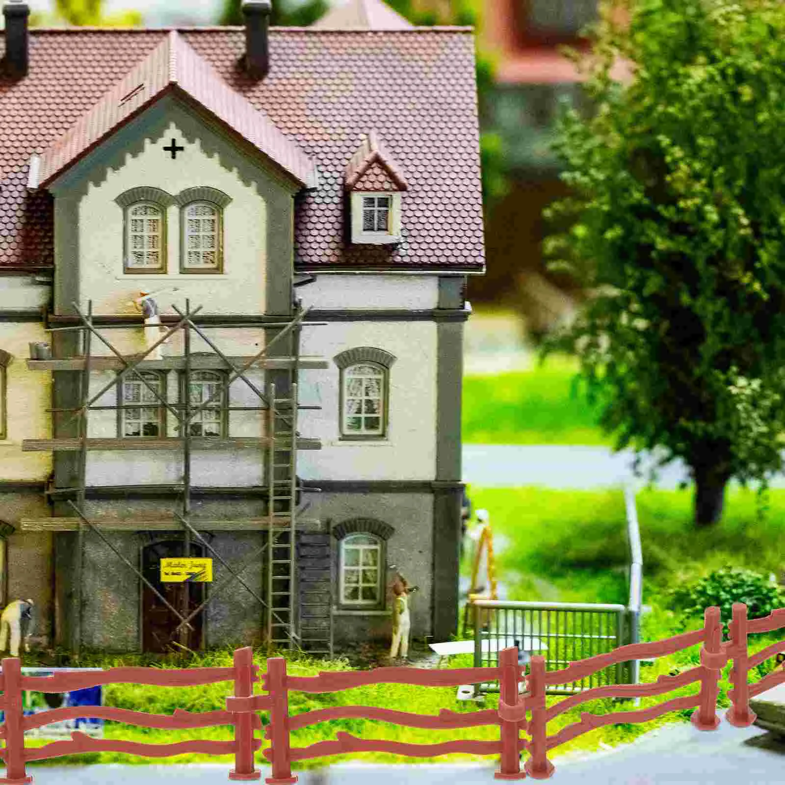 100 Pcs Fence Model Mini Ornaments Garden Adornment Scene Toys Statue Decor Pp Fake Board Child Outdoor