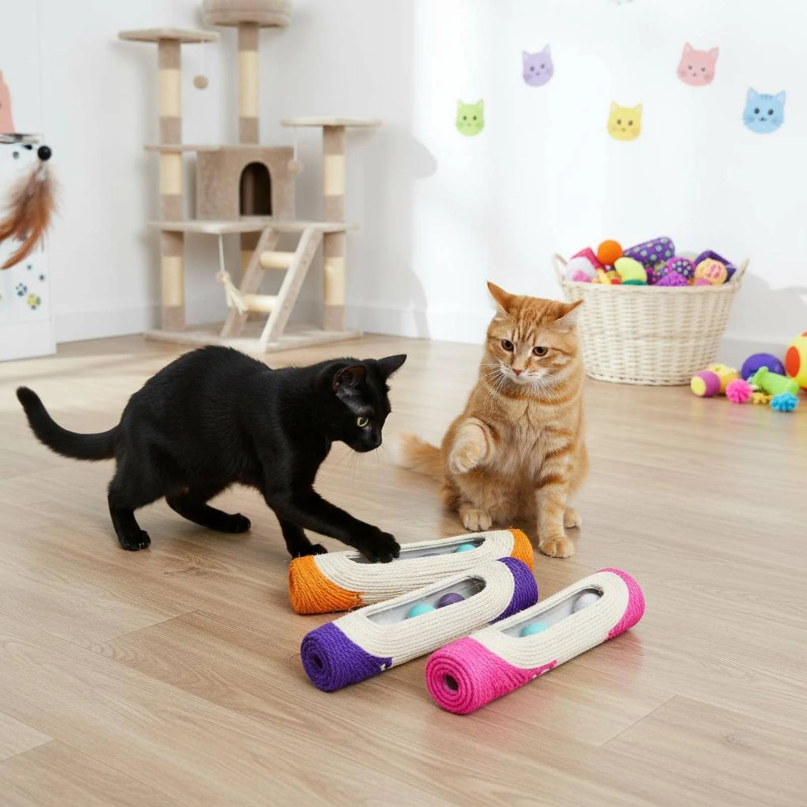 

Sisal Pet Roller Cylindrical Pet Scratch Roller Sisal Scratching Ball Interactive Play Pet Plaything Furniture Protection