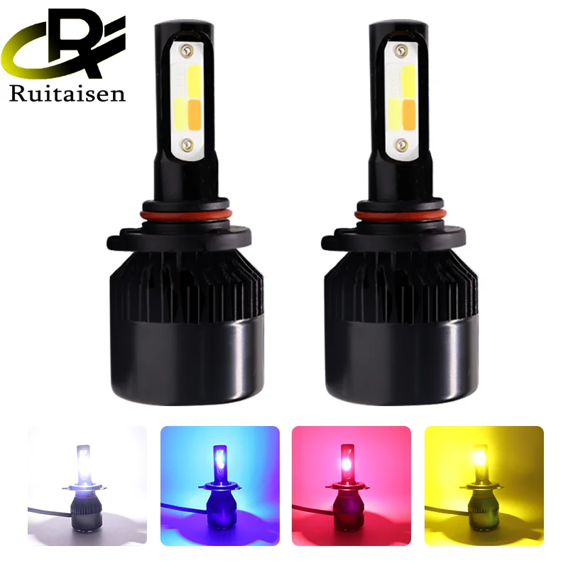 

10pcs/5pairs H4 LED Bulb LED Headlight H1 H7 H8 H11 HB3 HB4 60W LED Lights 4 Color flash Auto Lamp Car Automobiles LED Head lamp
