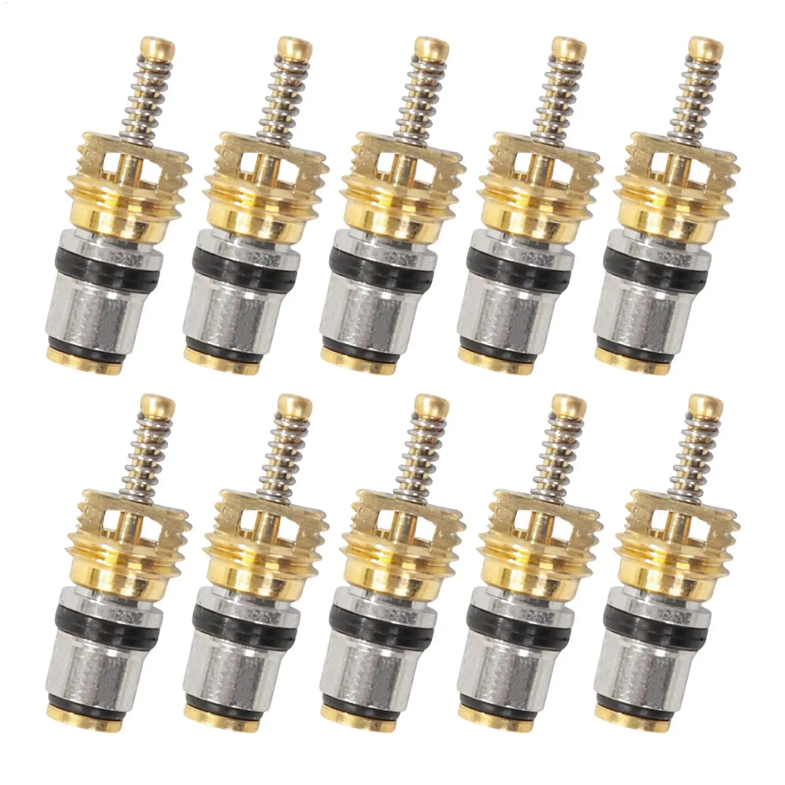 10pcs AC Valve Core Rust Resistant Refrigeration Valve Core Auto Air Conditioning Repair Accessories For Automotive RV HVAC Car