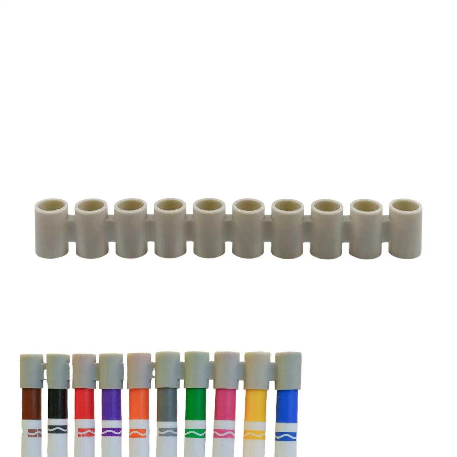 Marker Storage Organizer 10 Slot Flexible Upright Silicone Stationery Holder Broad Tip Colored Markers Storage Rack Desk Organiz