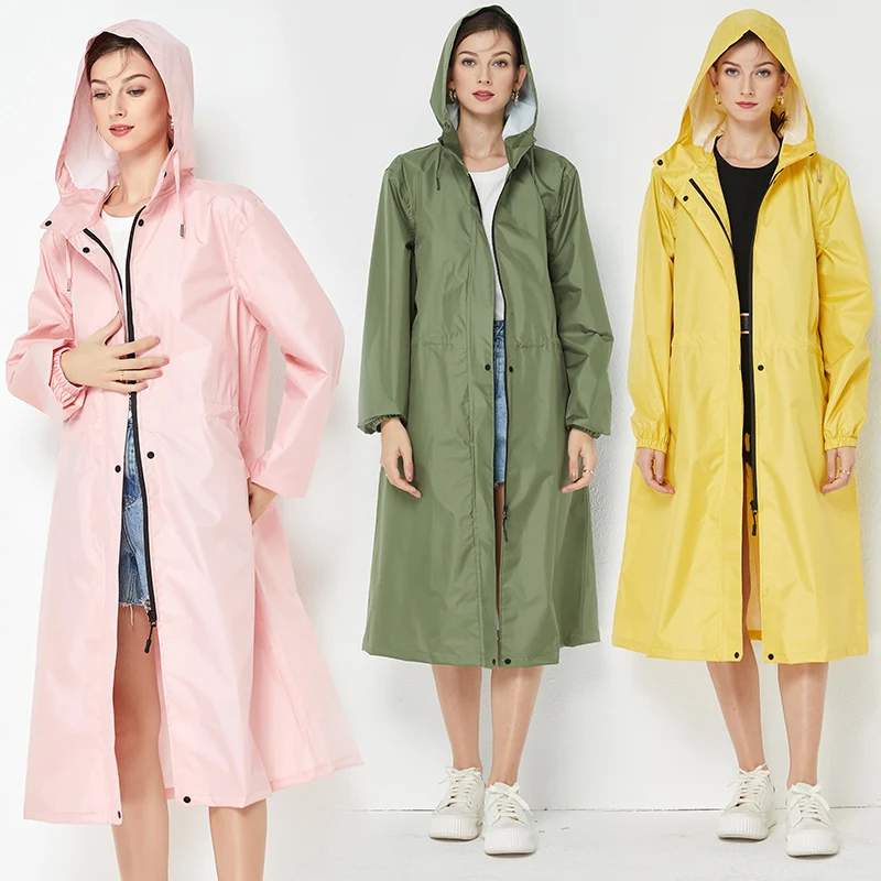 

Running Long Outdoor Raincoat Dress Overall Pink Fashion Portable Raincoat Unisex Waterproof Roupa De Chuva Home Garden AB50YY