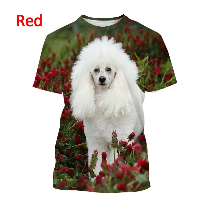 

New 3D Cute Animal Poodle Print T Shirt Summer Children Funny Streetwear Short Sleeves For Men Harajuku Clothing Tee Shirts Tops