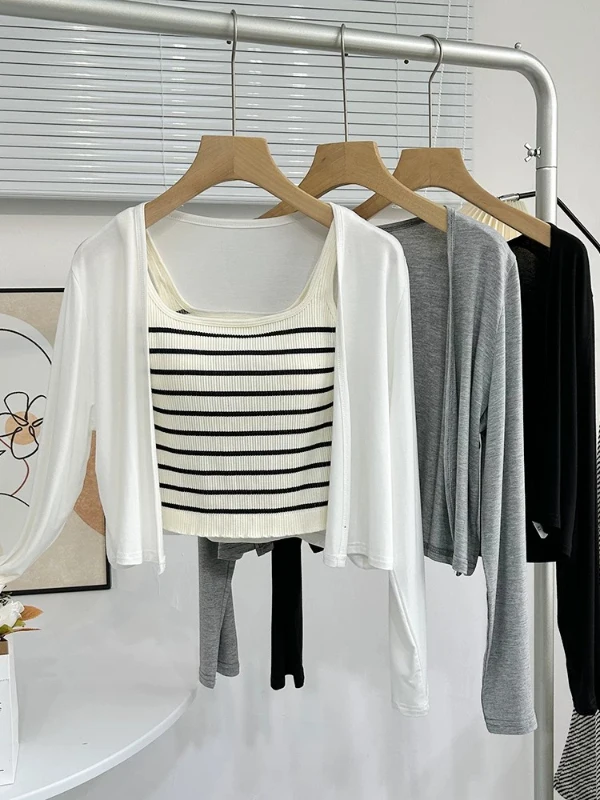 

Casual Short Lightweight Women's Summer New Style Sun Protection Shoulder Shawl Slimming Thin Cardigan Commute Style Straight...