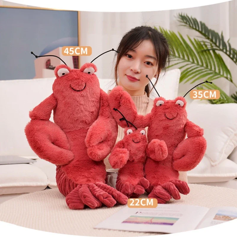 Outdoor Cushions Waterproof  Simulated Crab Doll Crayfish Plush Toy Pippi Shrimp Doll Pillow Office Ornament Holiday Gift