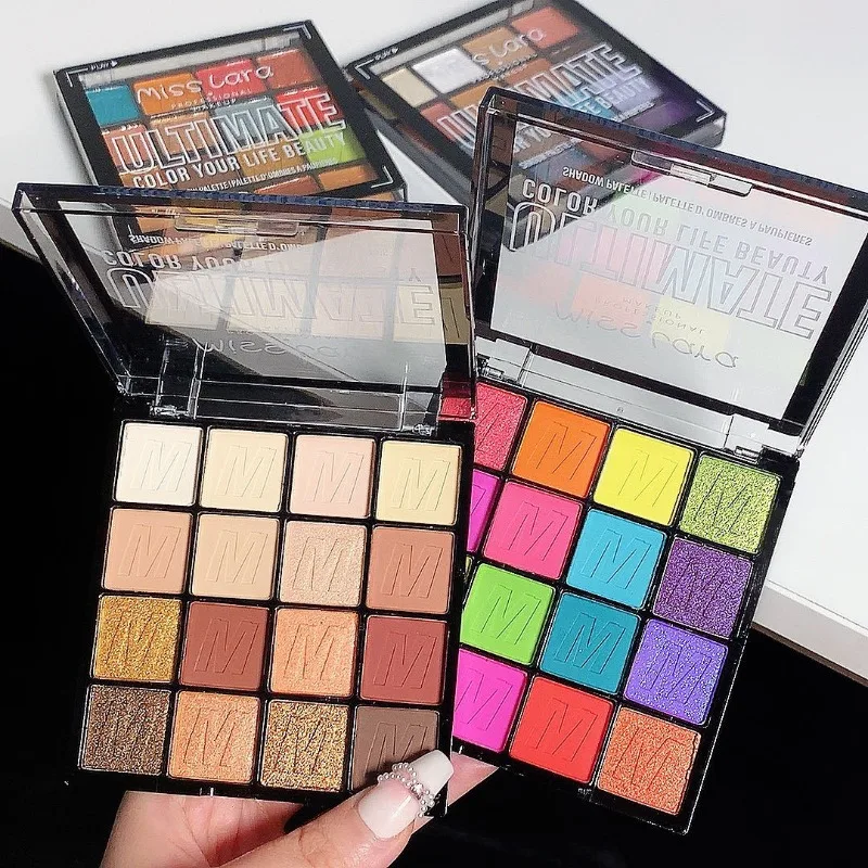 1pcs Rainbow 16 Colors Eye Shadow Summer Palette Long Lasting Waterproof Pearlescent Cosmetics Kit  Fashion Women MakeUp Tools