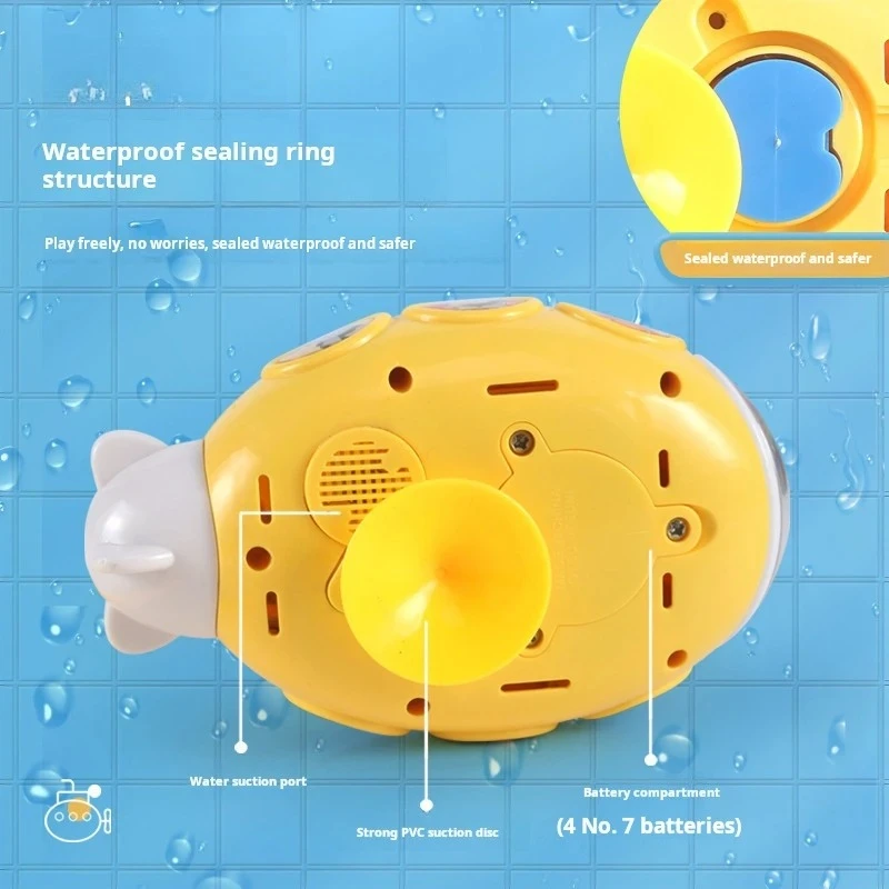 Zabawki do kąpieli dla dzieci Elektryczna łódź podwodna Prysznic Przyssawka Spryskiwacz Woda Wanna Spryskiwacz Prysznic