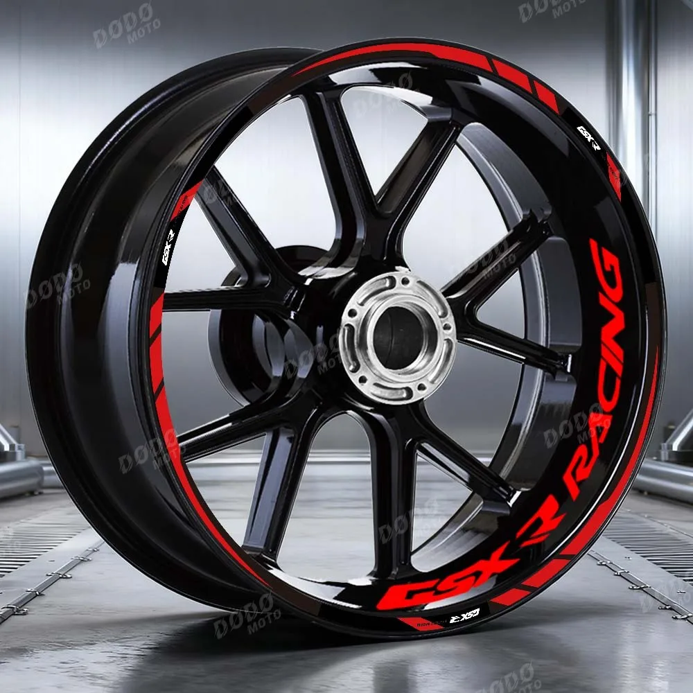 Reflective Motorcycle Wheel Sticker Front And Rear 17'' Rim GSXR Logo Decal Stripe Tape Set For GSXR 250 400 600 1000 750 GSX-8R