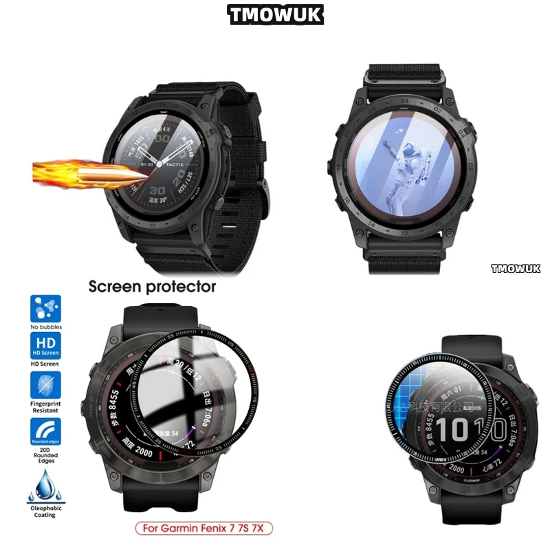 

For Garmin Fenix 6 7 8 7X 6X 7S 47mm 51mm - Soft 3D Curved Screen Protector - Anti-Scratch PMMA Full Cover