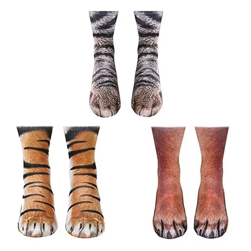 3D Unisex Funny Print Animal Paw Cospaly Socks Animal Kawaii Cute Simulation Fun Sock Halloween Carnival Party Gift Women Men