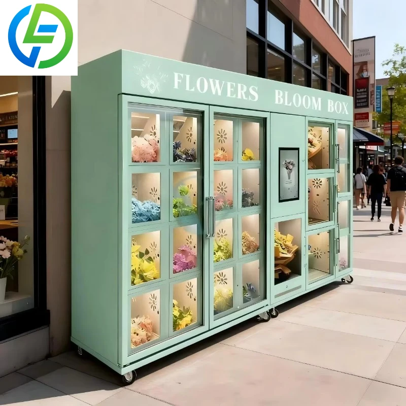 Deposit Custom Refrigerated Flower Vending Machine Coin/Bill/Credit Card Payment 200-300 Pcs Capacity Fresh-Keeping Unmanned