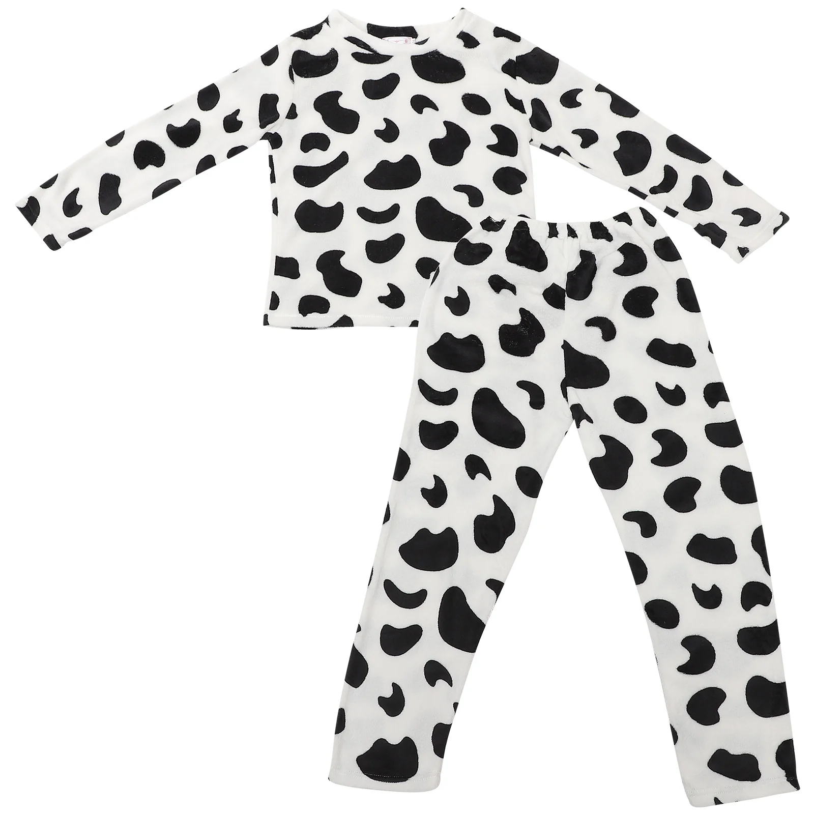 Girls Cow Home Clothes Flannel Nighty Women Sleepwear Cartoon Pajamas for Child