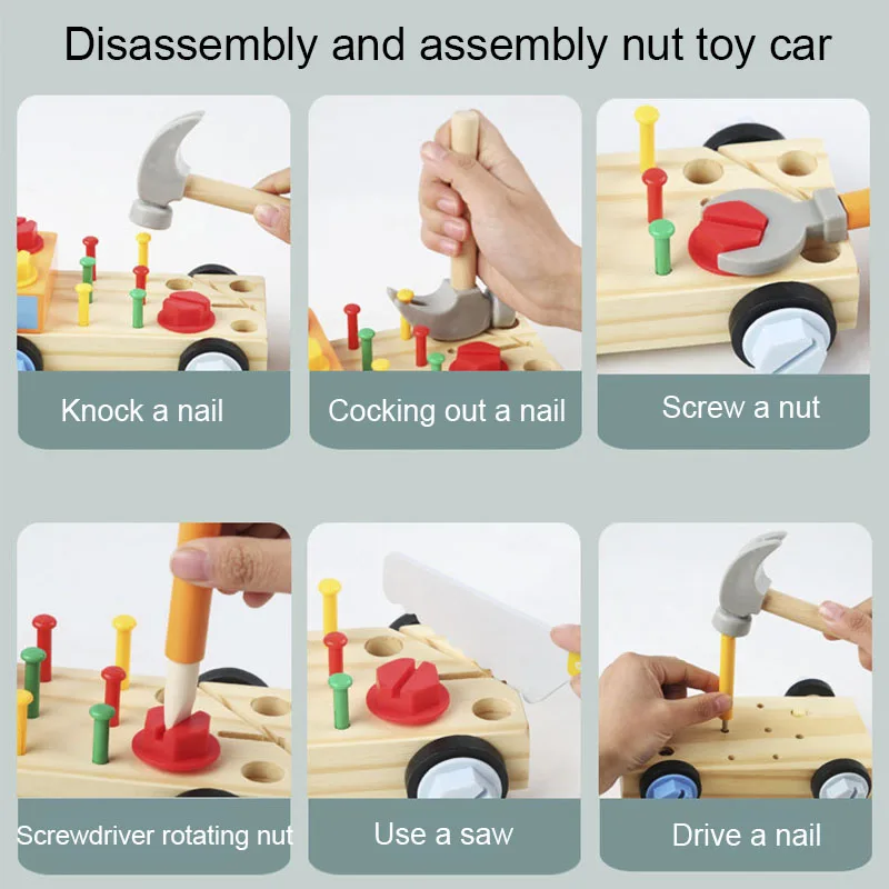 Kinder 3d beschäftigt Brett Holz spielzeug Montessori Spiels imulation so tun, als würden sie Schrauben werkzeuge spielen. Feines Bewegungs training Lernspiel zeug