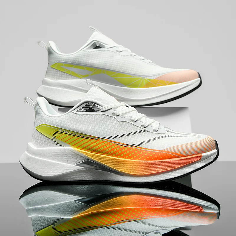 Carbon Plate Marathon Couple Professional Breathable Running Shoes Student Shock Absorbent Racing Shoes