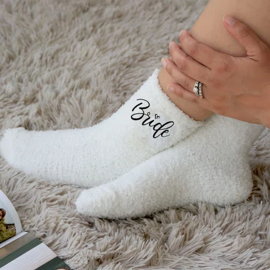 Bride bridesmaid maid of honor socks wedding bridal shower Bachelorette Party bride to be Future Mrs decoration Proposal Gift