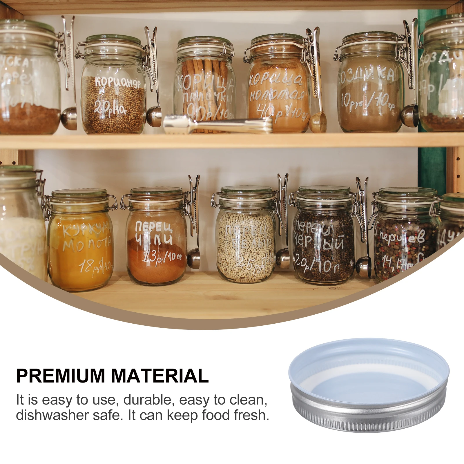 

16pcs Tinplate Lid Airtight Leak Proof Metal Covers For Standard Mouth Mason Jar Storage Food Fresh Kitchen Barware
