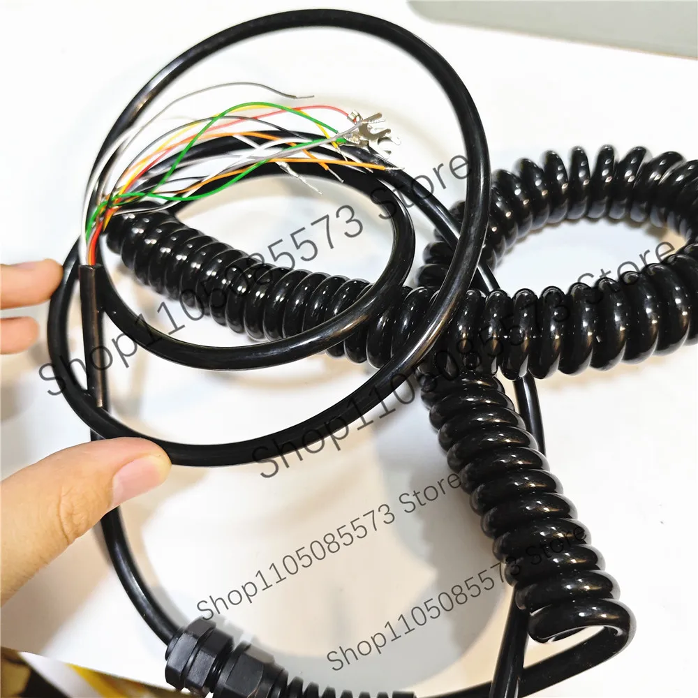 7 12 15 16 17 19 21 26 Cores Coiled Spring Spiral Shield Cable CNC Handwheel line Manual Pulse Generator MPG Industrial Cable