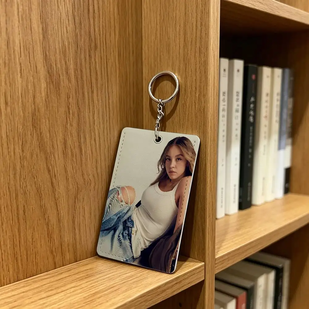 Sobeautiful S-Sydney Sweeney Card Holder Keychain Badge Holder Card Pass Hang Rope Lariat Lanyard for Key Rings Accessories Gift view 3