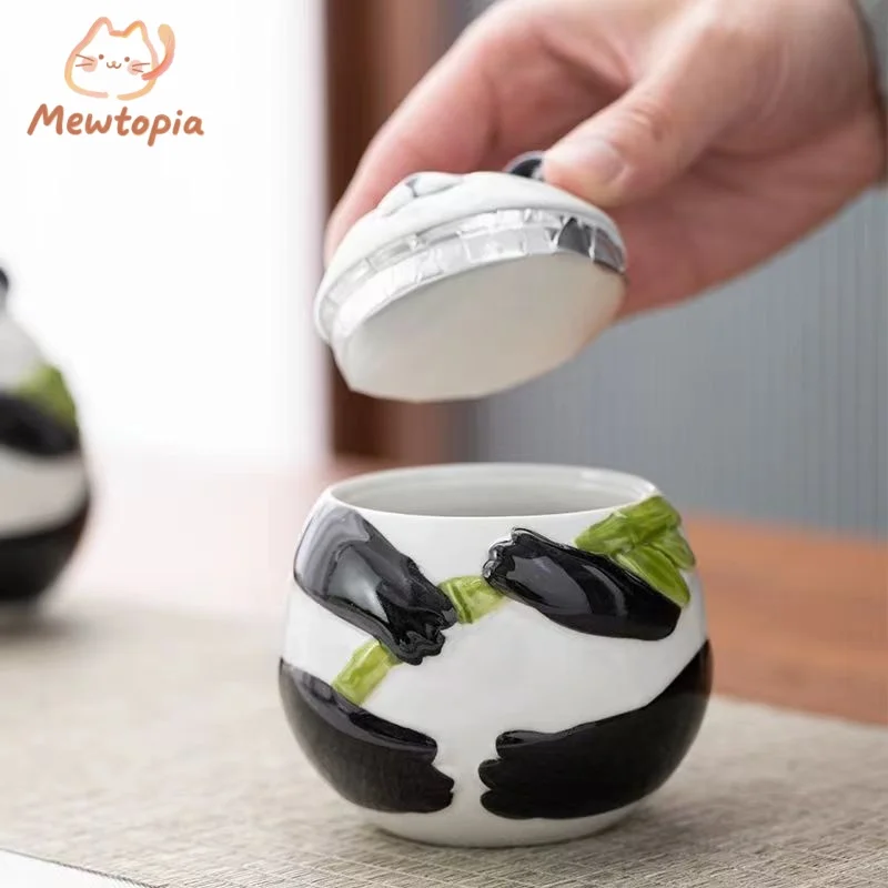 الباندا السيراميك القط والكلب جرة الحيوانات الأليفة جنازة الحرق رماد علبة صندوق تذكاري نعش الحيوانات الصغيرة عالية الجودة