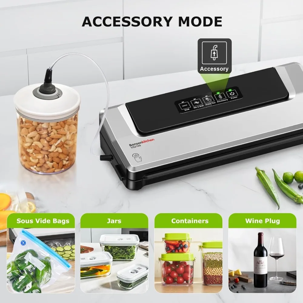 Vacuum Sealer Machine + 40 Vacuum Bags, Fast-Compact/Multi-Functional Food Vacuum Sealer