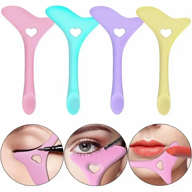 1-3pcs Eyeliner Stencils Silicone Wing Tips Multi-Purpose Mascara Protectors For Eyeshadow And Eyelashes Quick Eye Makeup Tool