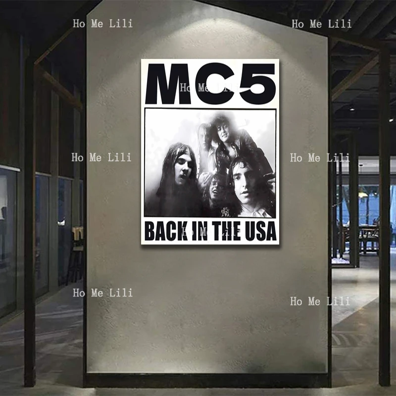 Знаменитая панковская группа Mc5, задняя часть США, стена, искусство, холст, Фотопечать