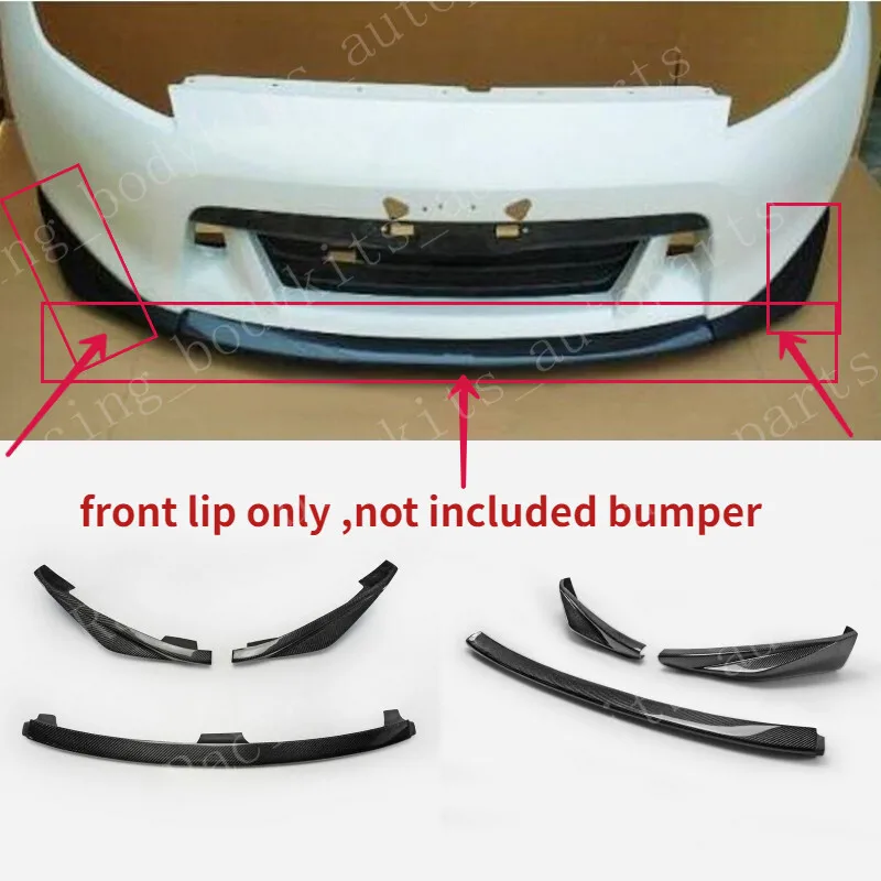 

Для Nissan 370Z Z34 Zenki JDM 2009-2012 годов: передний бампер, диффузор, 3-х частный комплект из карбона для тюнинга кузова.