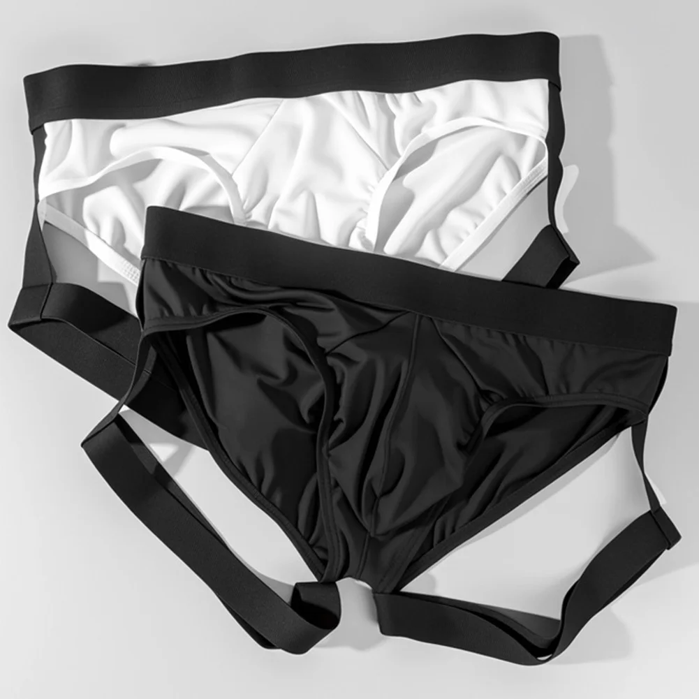 

Men's Panties Mid Rise Bandage Sports Briefs Bikini Quick Dry Underwear U Convex Pouch Lingerie Ultra-Thin Underpants