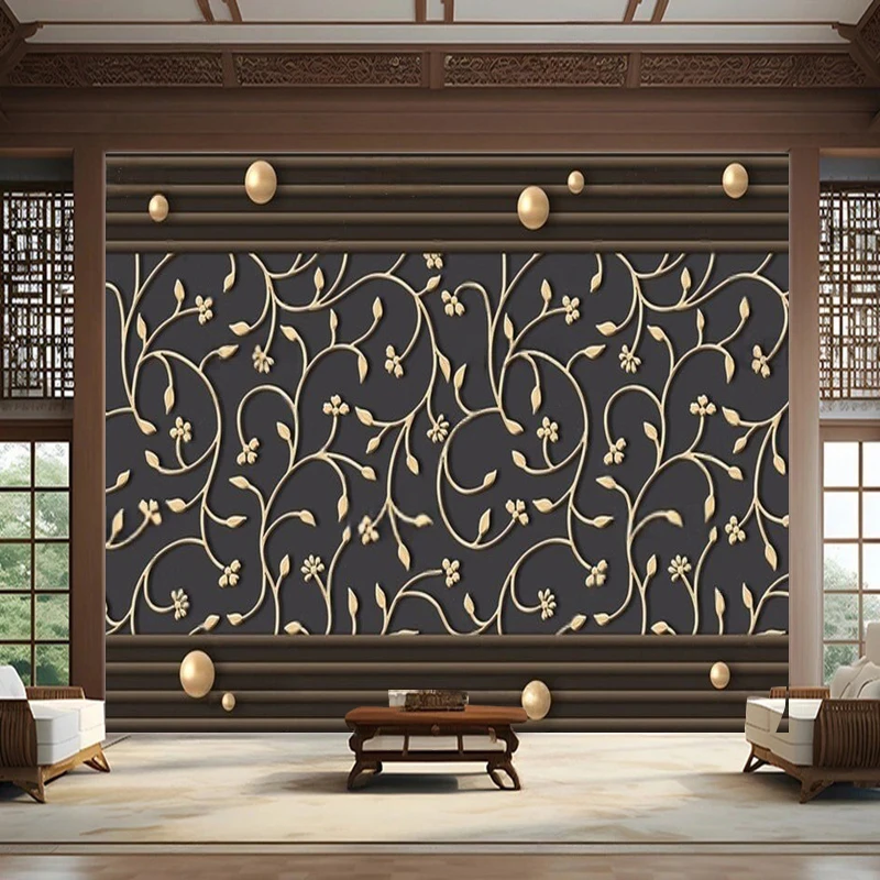 Modern Minimalist Art Jewelry Three-Dimensional Line Patterns Flower Ironwork Decorative Wall Stickers Murals And Screens