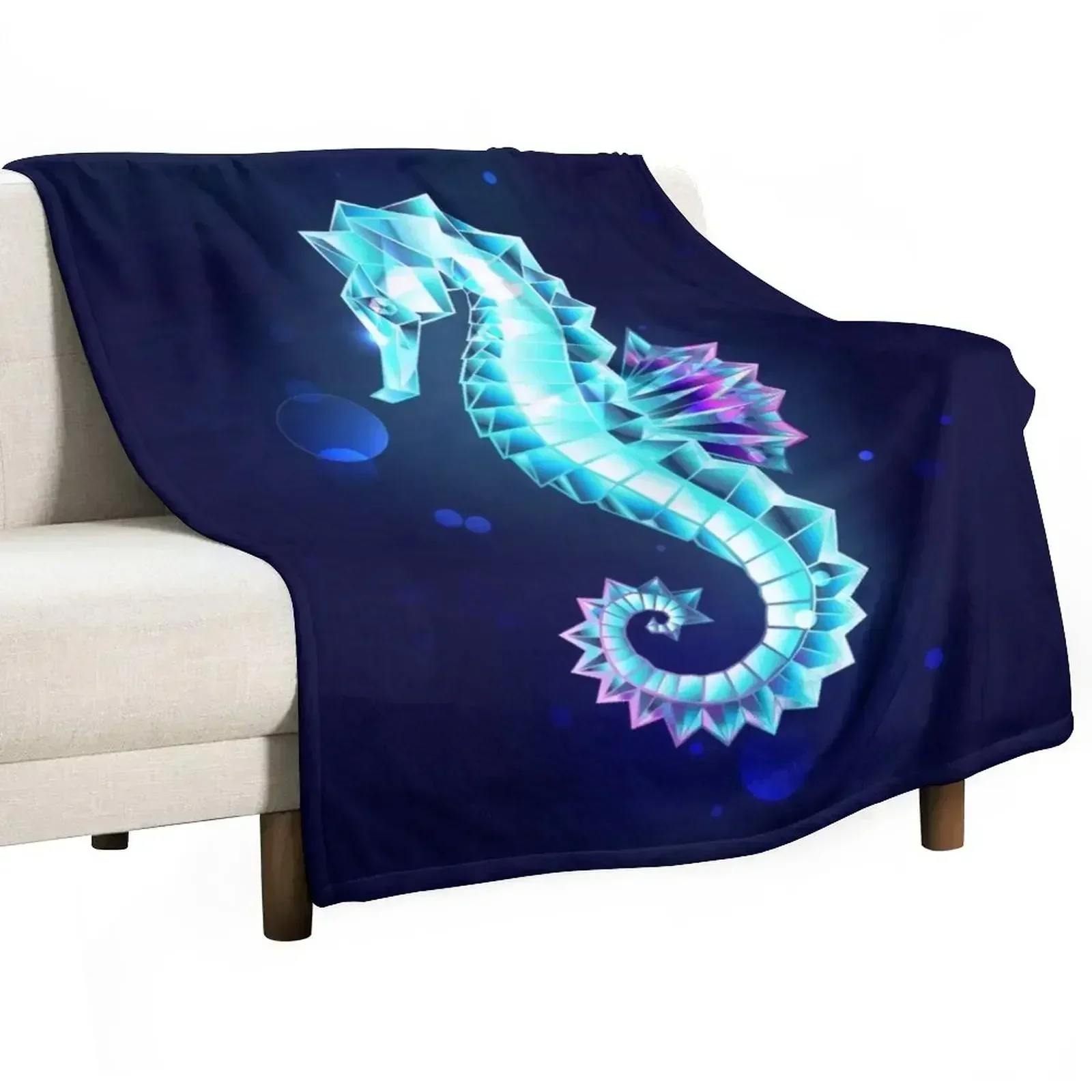 Ice Seahorse Throw Blanket Loose christmas decoration Heavy Blankets