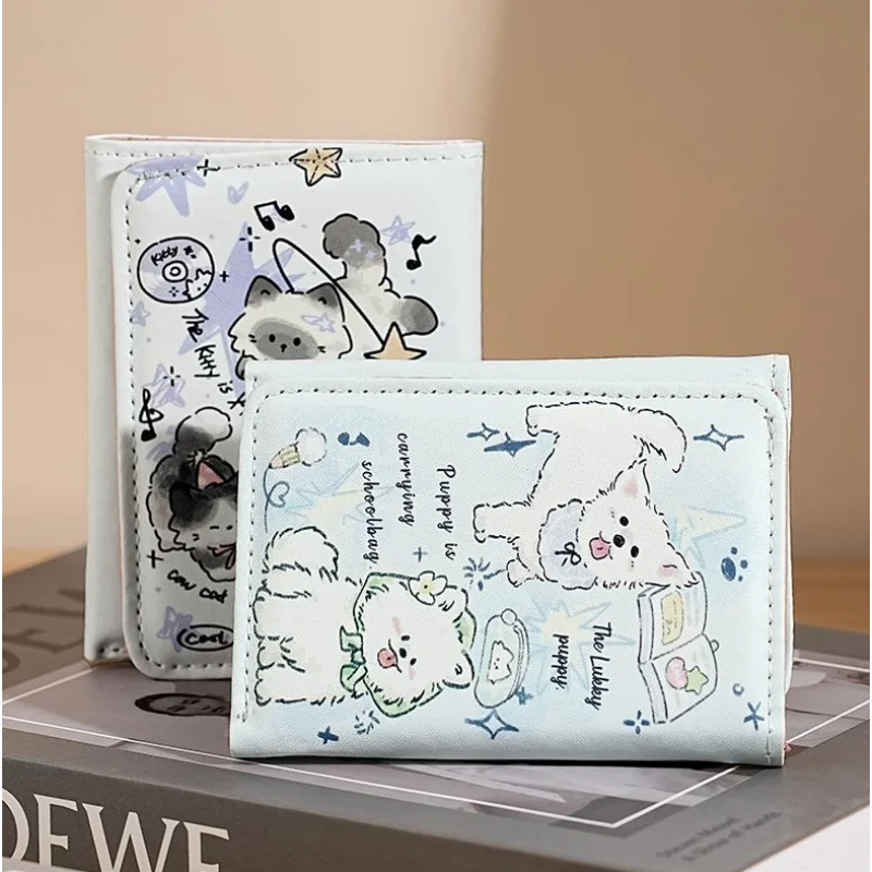 ใหม่ลูกแมว XINGX กระเป๋าสตางค์ All-Match ผู้ถือบัตรขนาดใหญ่ความจุ Multi-Card-Slot กระเป๋าเหรียญของขวัญคู่สามพับ Niche หญิง