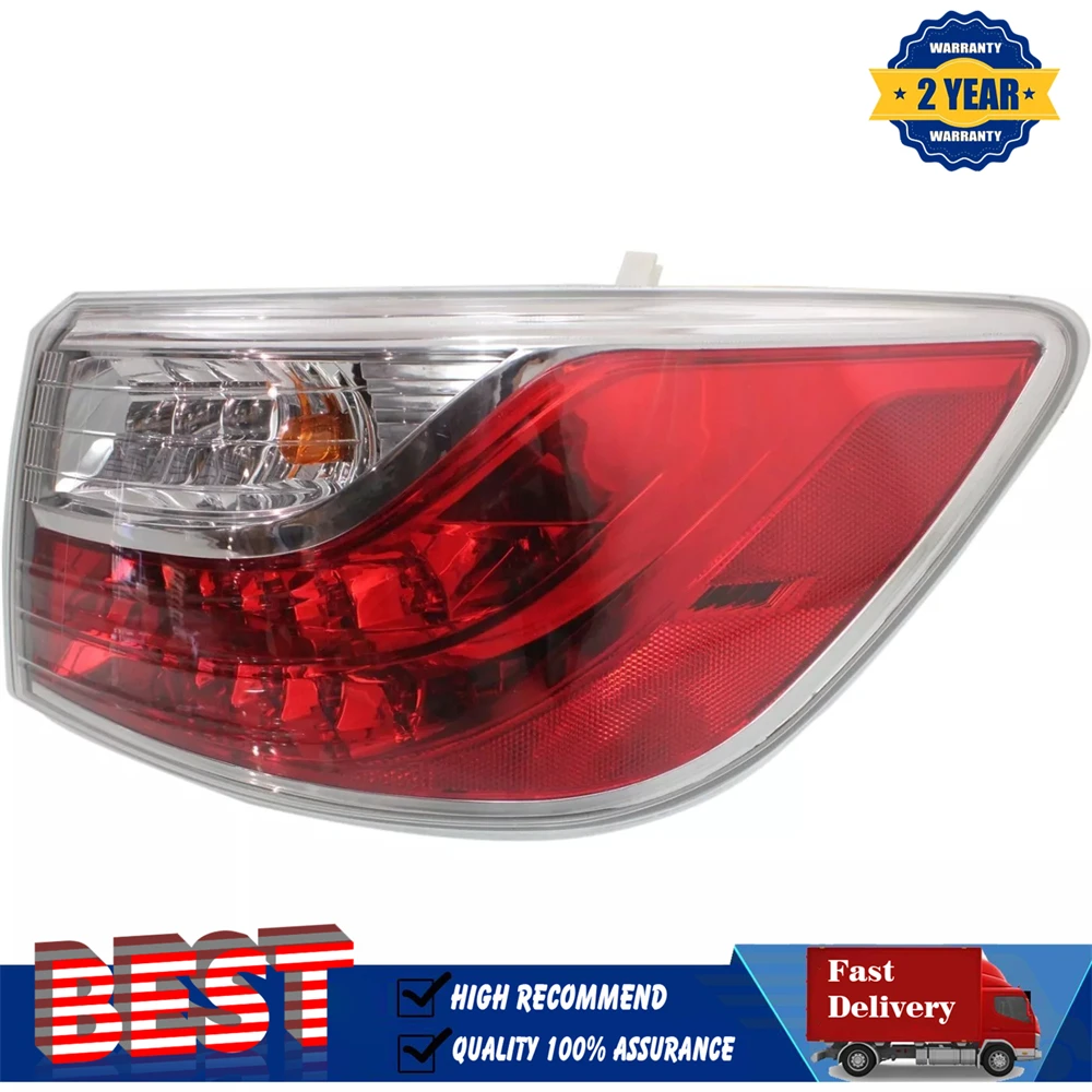 Halogen Tail Light For  Mazda CX-9 2010-2012 Right Outer Clear/Red Lens w/ Bulbs