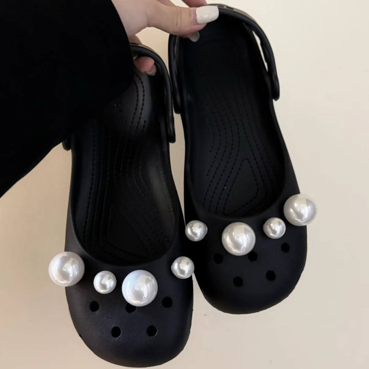 Luxury Pearl Shoe Charms Set Women Retro Ballet Shoes corc charms pack fashion Shoe decorations DIY Pearl Shoe Accessories 1Set