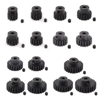 Pinhão de engrenagem de motor m1, 5mm, 11t 12t 13t 14t 15t 17t 18t 20t 21t 24t 25t 26t 27t 28t, metal de aço para modelo de carro 1/10 1/8 1/7 rc