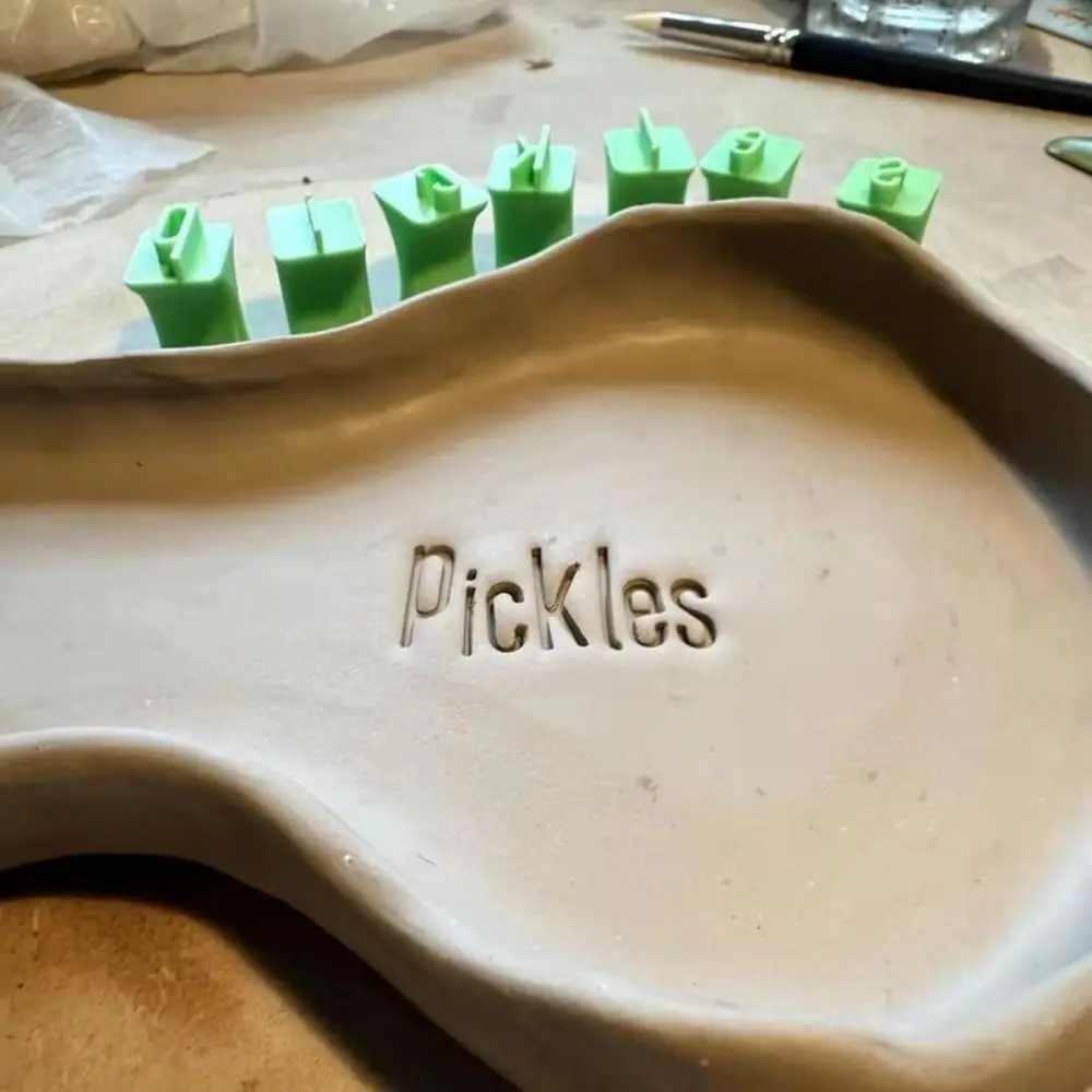 Hoofdletter Alfabet Klei Zegel Embossing Kleine letters Keramische Artistieke Letters Draagbare DIY Craft